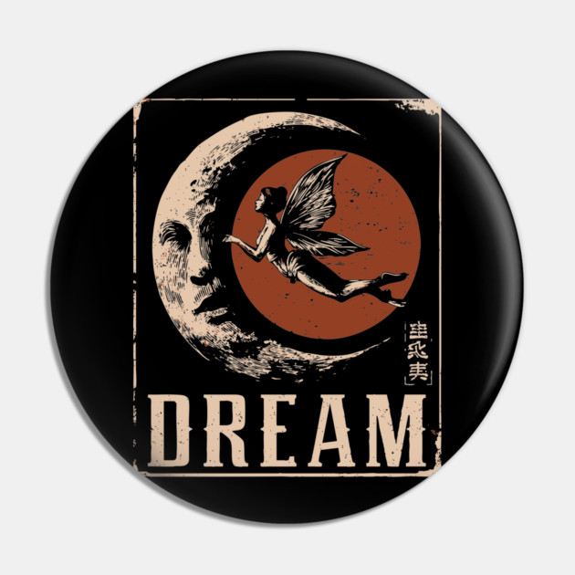 Dreaming Fairy Fantasy Art - Mystical Vintage Illustration Pin by TuncGK