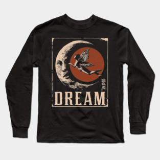 Dreaming Fairy Fantasy Art - Mystical Vintage Illustration Long Sleeve T-Shirt