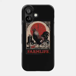 Vintage Rooster Farm Life Poster - Rustic Country Style Art Phone Case