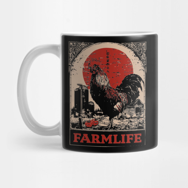 Vintage Rooster Farm Life Poster - Rustic Country Style Art by TuncGK