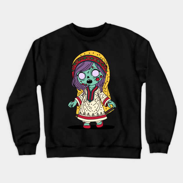 Cute Pakistani Zombie Crewneck Sweatshirt by H. R. Sinclair