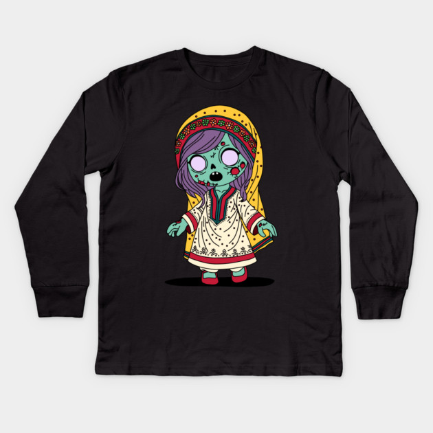 Cute Pakistani Zombie Kids Long Sleeve T-Shirt by H. R. Sinclair