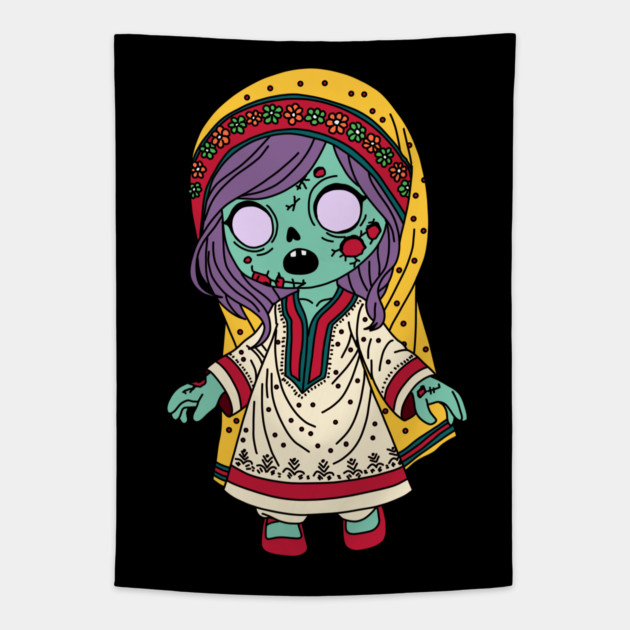 Cute Pakistani Zombie Tapestry by H. R. Sinclair