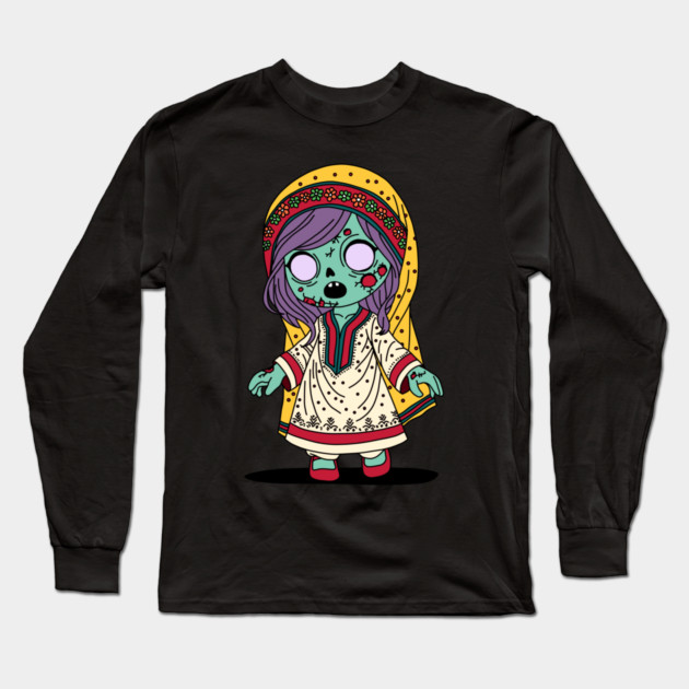 Cute Pakistani Zombie Long Sleeve T-Shirt by H. R. Sinclair