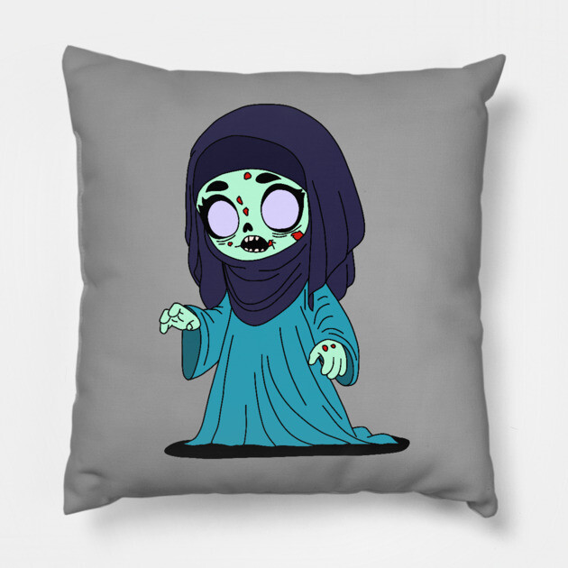 Cute Saudi Arabian Zombie Pillow by H. R. Sinclair