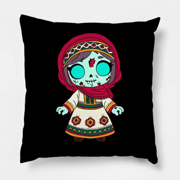 Cute Tajikistani Zombie Pillow by H. R. Sinclair