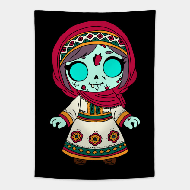 Cute Tajikistani Zombie Tapestry by H. R. Sinclair