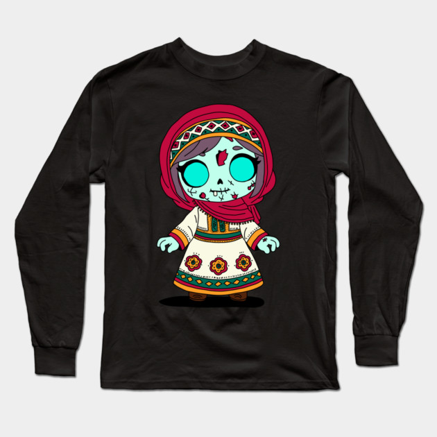 Cute Tajikistani Zombie Long Sleeve T-Shirt by H. R. Sinclair
