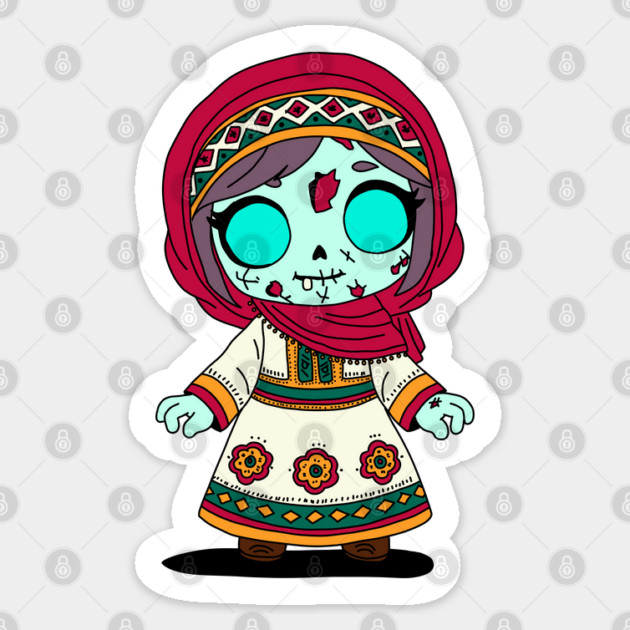 Cute Tajikistani Zombie Sticker by H. R. Sinclair