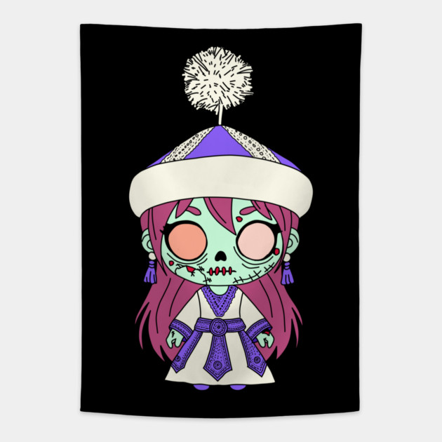 Cute Kyrgyz Zombie Tapestry by H. R. Sinclair