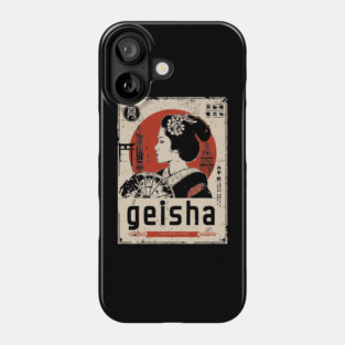 Elegant Geisha Vintage Poster - Traditional Japanese Beauty Art Phone Case