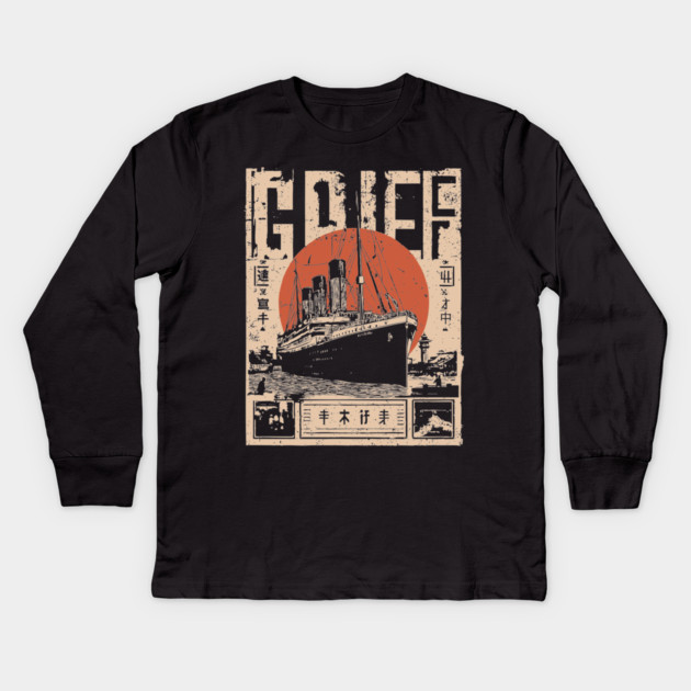 Titanic Grief Poster - Emotional Vintage Maritime Art Kids Long Sleeve T-Shirt by TuncGK