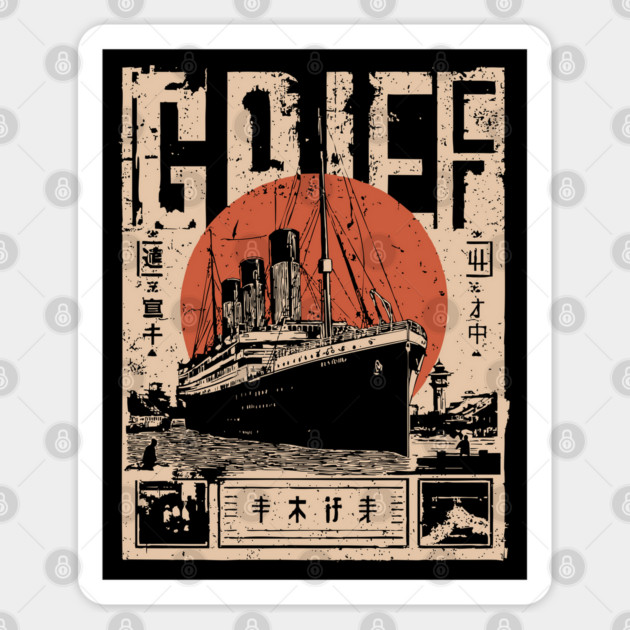 Titanic Grief Poster - Emotional Vintage Maritime Art Sticker by TuncGK