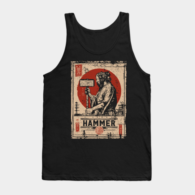 Hammer Worker Vintage Poster - Labor Strength Retro Art Tank Top by TuncGK