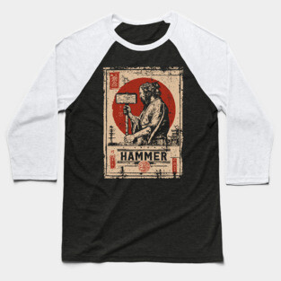 Hammer Worker Vintage Poster - Labor Strength Retro Art Baseball T-Shirt