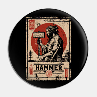 Hammer Worker Vintage Poster - Labor Strength Retro Art Pin