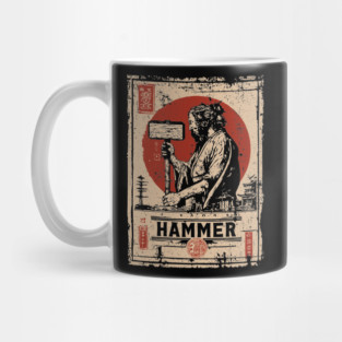 Hammer Worker Vintage Poster - Labor Strength Retro Art Mug