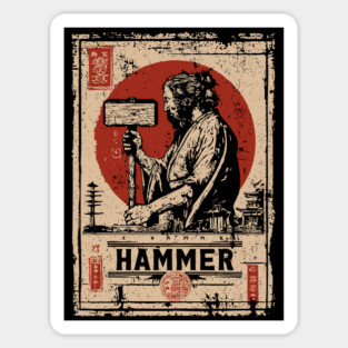 Hammer Worker Vintage Poster - Labor Strength Retro Art Sticker