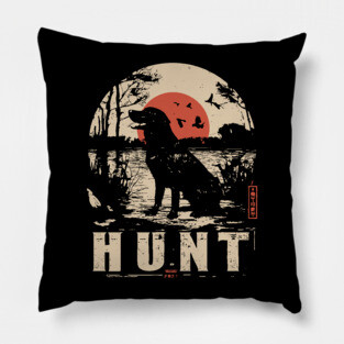Life is Hunt Labrador Poster - Vintage Survival and Nature Art Pillow