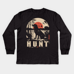 Life is Hunt Labrador Poster - Vintage Survival and Nature Art Kids Long Sleeve T-Shirt
