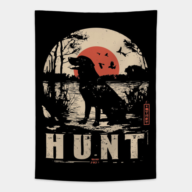 Life is Hunt Labrador Poster - Vintage Survival and Nature Art Tapestry by TuncGK