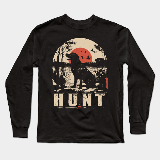 Life is Hunt Labrador Poster - Vintage Survival and Nature Art Long Sleeve T-Shirt by TuncGK
