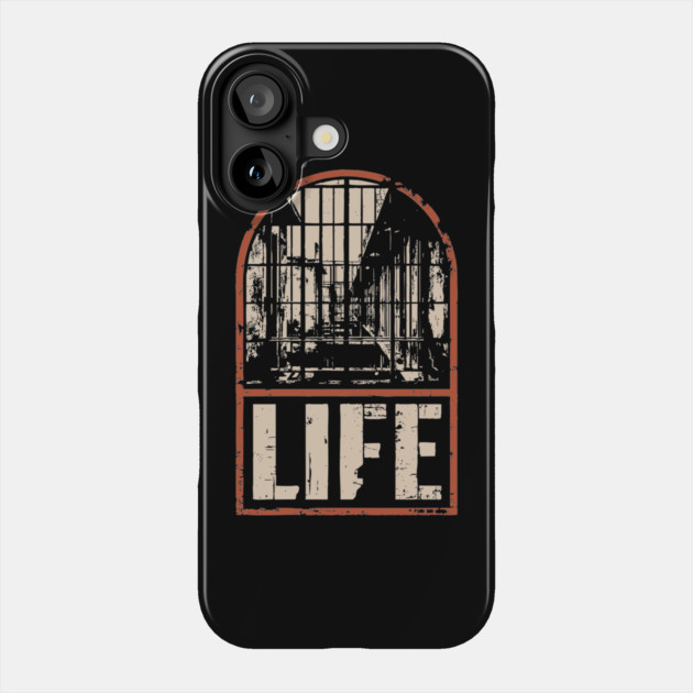 Prison Life Sentence Poster - Dark Retro Justice Artwork Phone Case by TuncGK