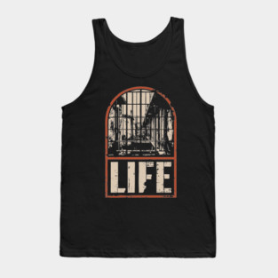 Prison Life Sentence Poster - Dark Retro Justice Artwork Tank Top