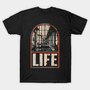 Prison Life Sentence Poster - Dark Retro Justice Artwork T-Shirt