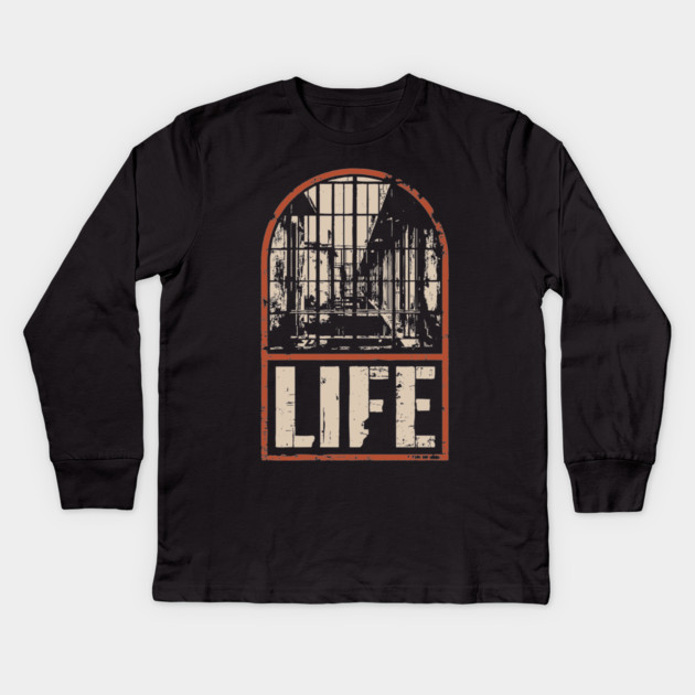Prison Life Sentence Poster - Dark Retro Justice Artwork Kids Long Sleeve T-Shirt by TuncGK
