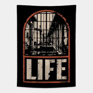 Prison Life Sentence Poster - Dark Retro Justice Artwork Tapestry