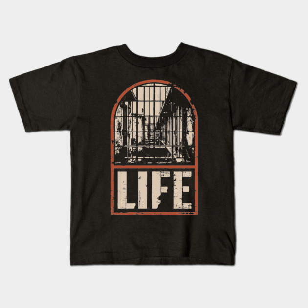 Prison Life Sentence Poster - Dark Retro Justice Artwork Kids T-Shirt by TuncGK