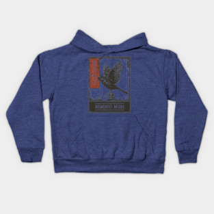 Memento Mori Crow Art - Vintage Mortality and Philosophy Poster Kids Hoodie