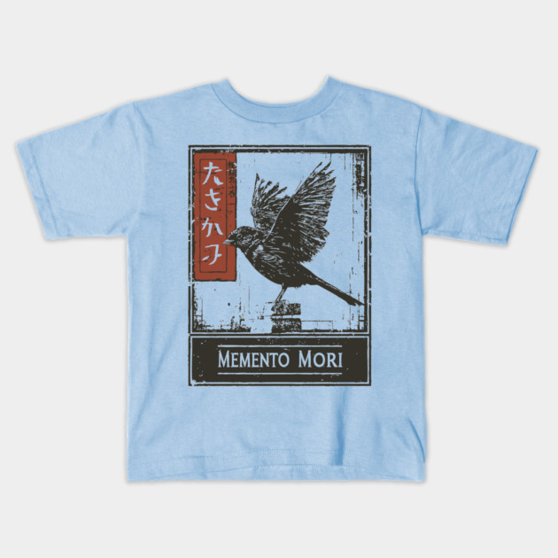 Memento Mori Crow Art - Vintage Mortality and Philosophy Poster Kids T-Shirt by TuncGK