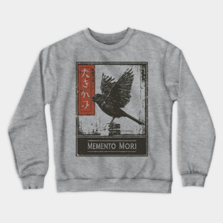 Memento Mori Crow Art - Vintage Mortality and Philosophy Poster Crewneck Sweatshirt