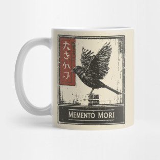 Memento Mori Crow Art - Vintage Mortality and Philosophy Poster Mug