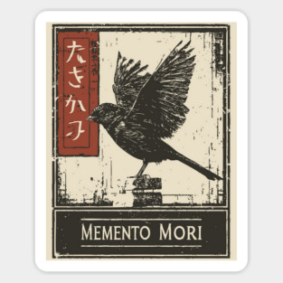 Memento Mori Crow Art - Vintage Mortality and Philosophy Poster Magnet