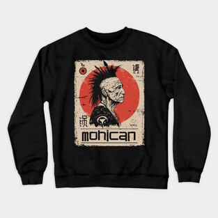 Mohican Warrior Vintage Poster - Native American Heritage Art Crewneck Sweatshirt