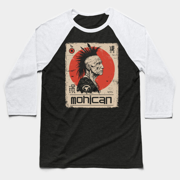Mohican Warrior Vintage Poster - Native American Heritage Art Baseball T-Shirt by TuncGK