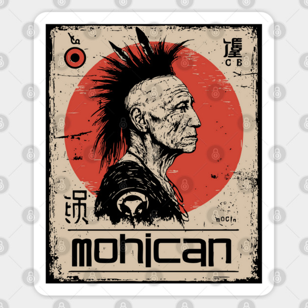 Mohican Warrior Vintage Poster - Native American Heritage Art Sticker by TuncGK