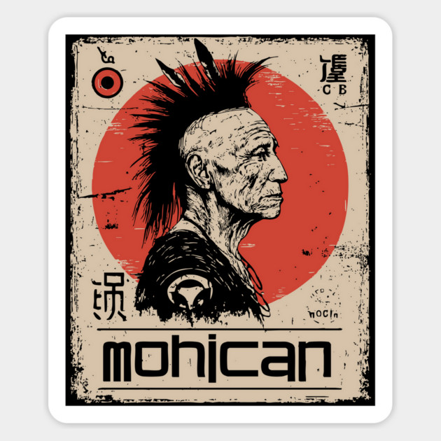 Mohican Warrior Vintage Poster - Native American Heritage Art Magnet by TuncGK