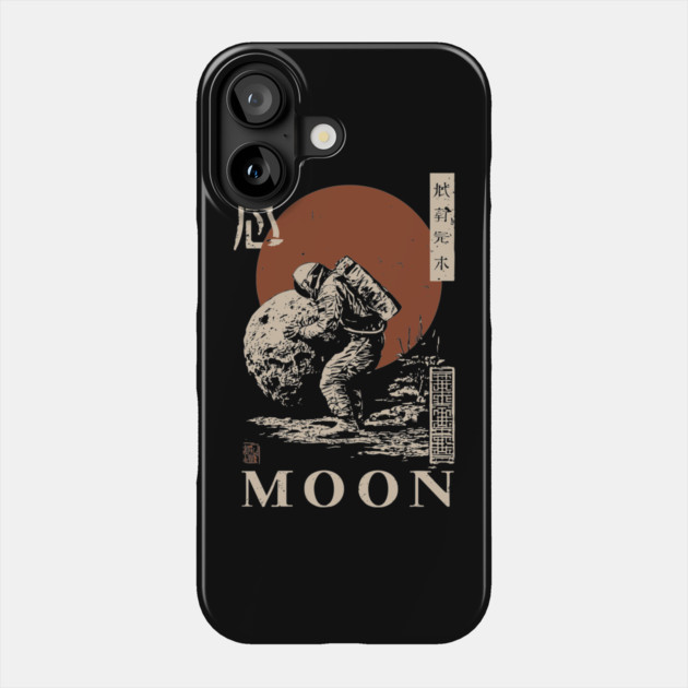 Moon Atlas Poster - Cosmic Power and Exploration Vintage Art Phone Case by TuncGK