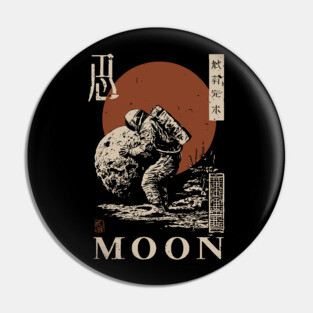 Moon Atlas Poster - Cosmic Power and Exploration Vintage Art Pin
