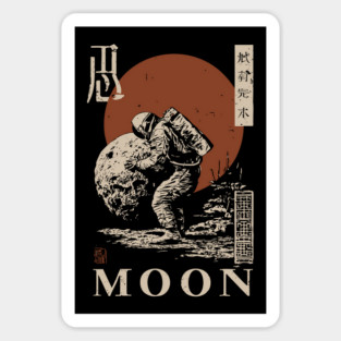 Moon Atlas Poster - Cosmic Power and Exploration Vintage Art Magnet