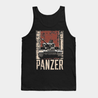 Panzer Tank Poster - Vintage Military Vehicle War Art Tank Top