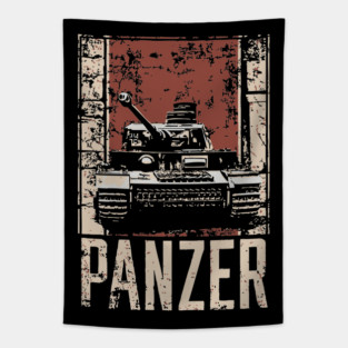 Panzer Tank Poster - Vintage Military Vehicle War Art Tapestry