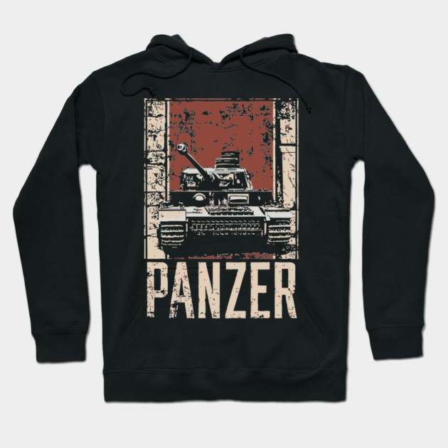 Panzer Tank Poster - Vintage Military Vehicle War Art Hoodie by TuncGK