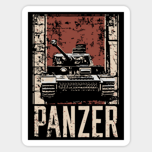 Panzer Tank Poster - Vintage Military Vehicle War Art Magnet by TuncGK