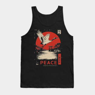 Peace Crane Poster - Vintage Symbol of Hope and Harmony Tank Top