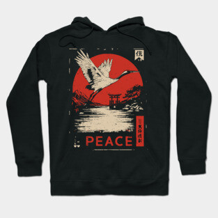Peace Crane Poster - Vintage Symbol of Hope and Harmony Hoodie